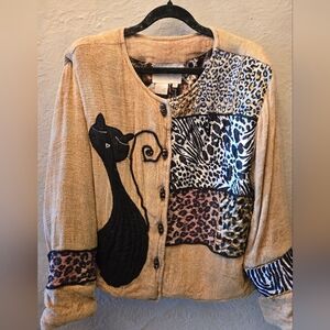 Vintage Daniel K New York Patchwork Animal Print Quilted Jacket 90s XL